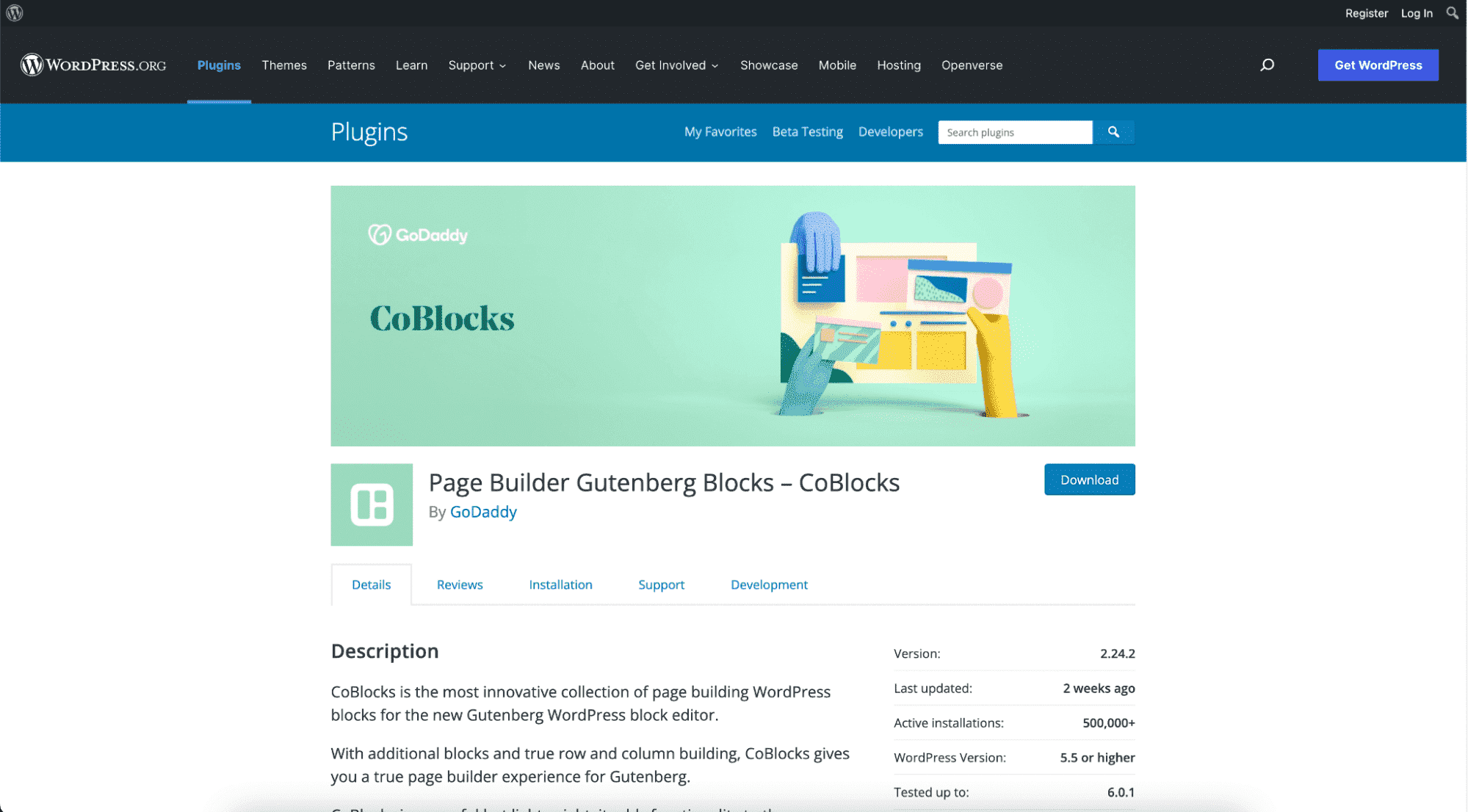 12 Best Gutenberg Plugins for WordPress 6 coblocks homepage