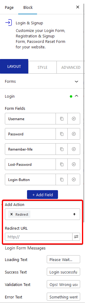 login signup login redirect
