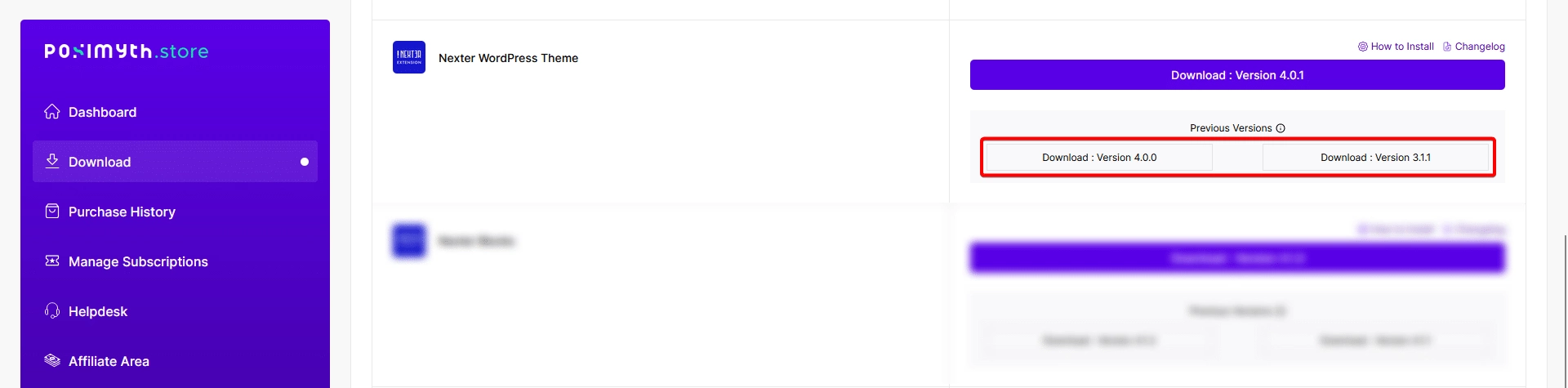 How to Roll Back Nexter WordPress Theme Free & Pro to Old Version? 2 nexter theme rollback version store