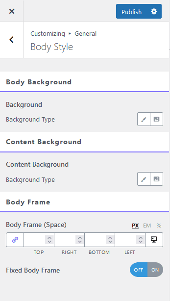 Enhance Your Website's Appearance With General Settings 8 nexter customiser body style