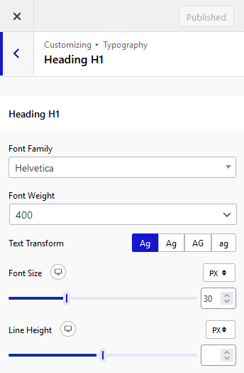 Make Unique Content Style With Typography 3 nexter customizer typography heading
