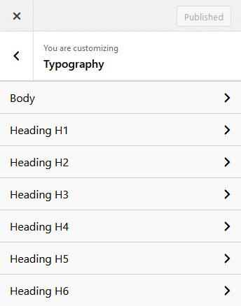 Make Unique Content Style With Typography 1 nexter customizer typography