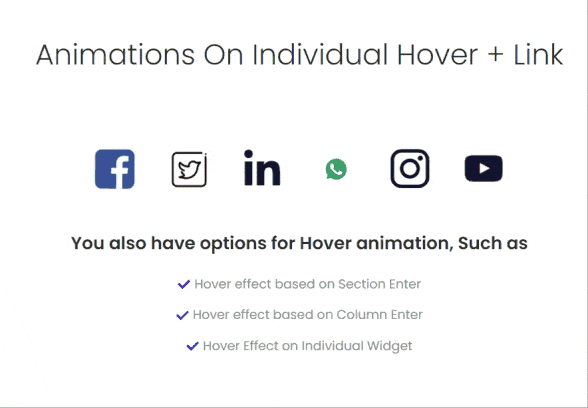 Animated social media icons built as Lottie animations