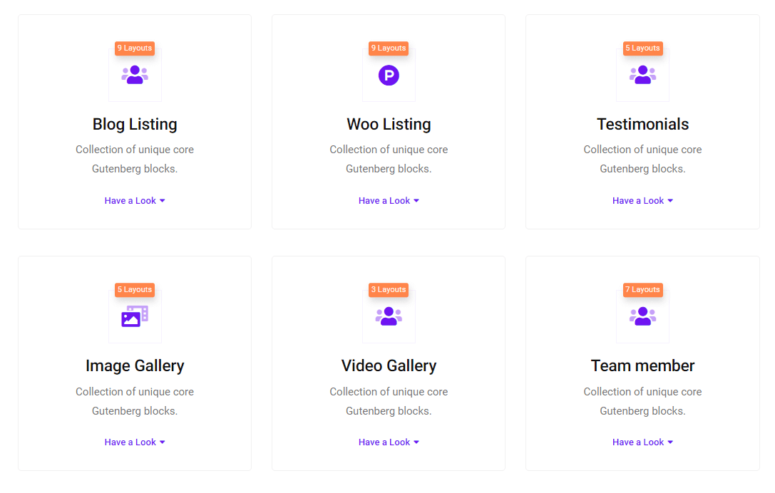 Nexter Blocks listing blocks for post grids and product displays