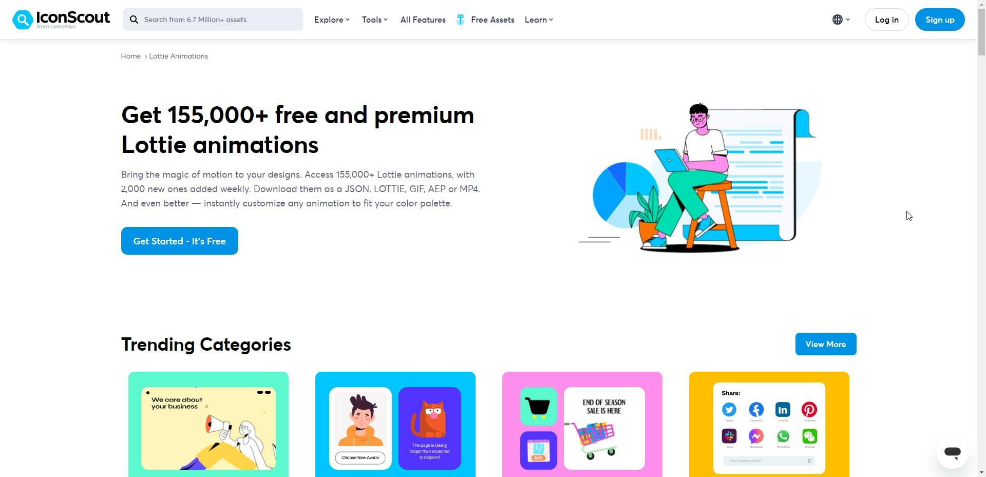 IconScout Lottie animation download page