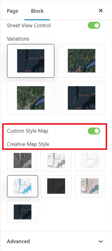 Choosing a map type: Roadmap, Hybrid, Satellite, or Terrain