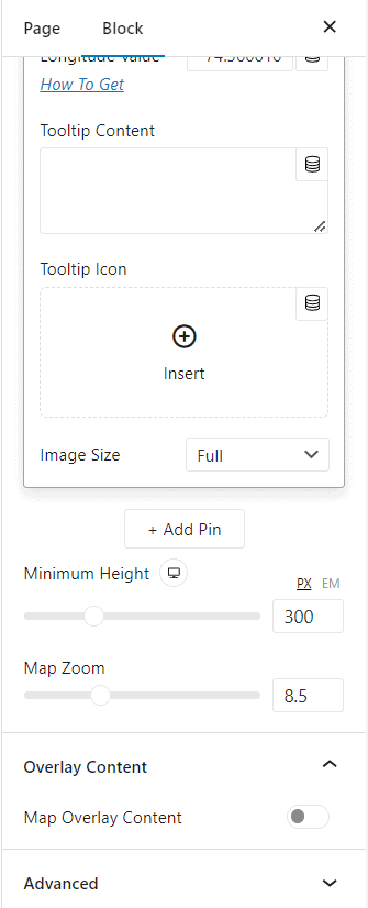 Customizing the layout of a Nexter Blocks Google Map