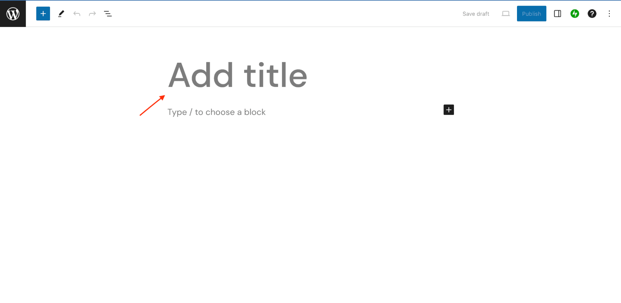 Adding a page title in the Gutenberg editor