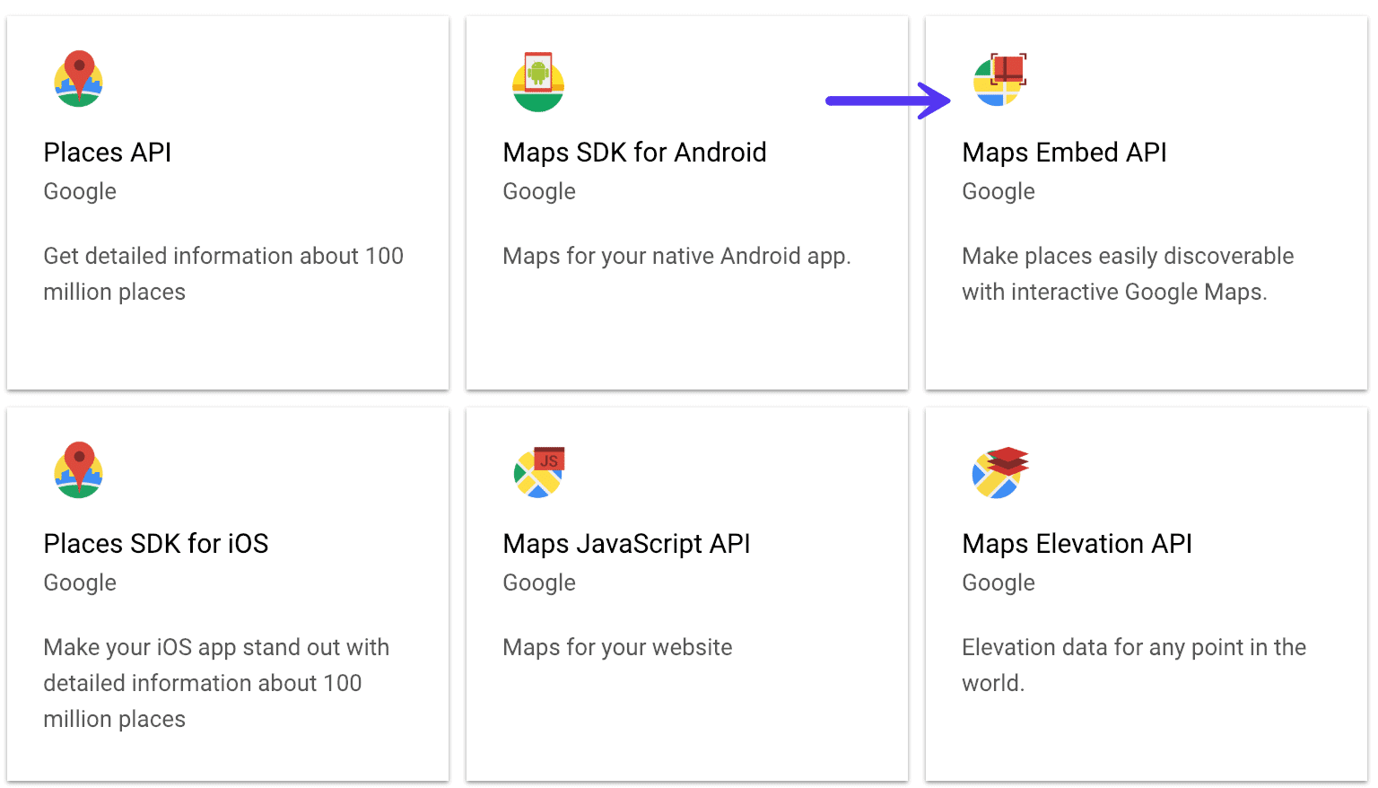 Enabling a Google Maps API in the Google Cloud Platform Console