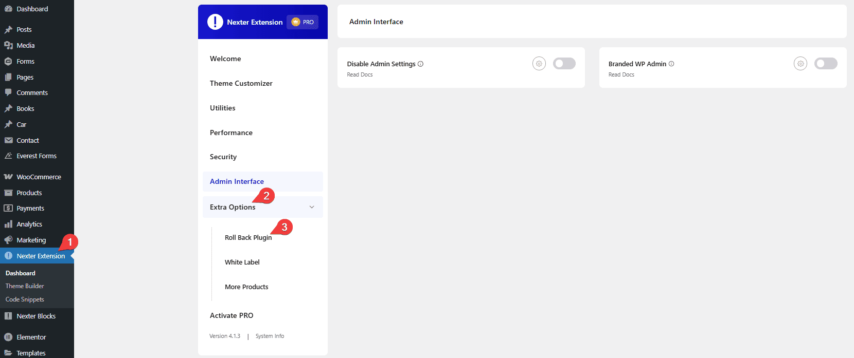 How to Use Nexter Extension With Any WordPress Theme? 7 nexter extension settings extra options roll back plugin
