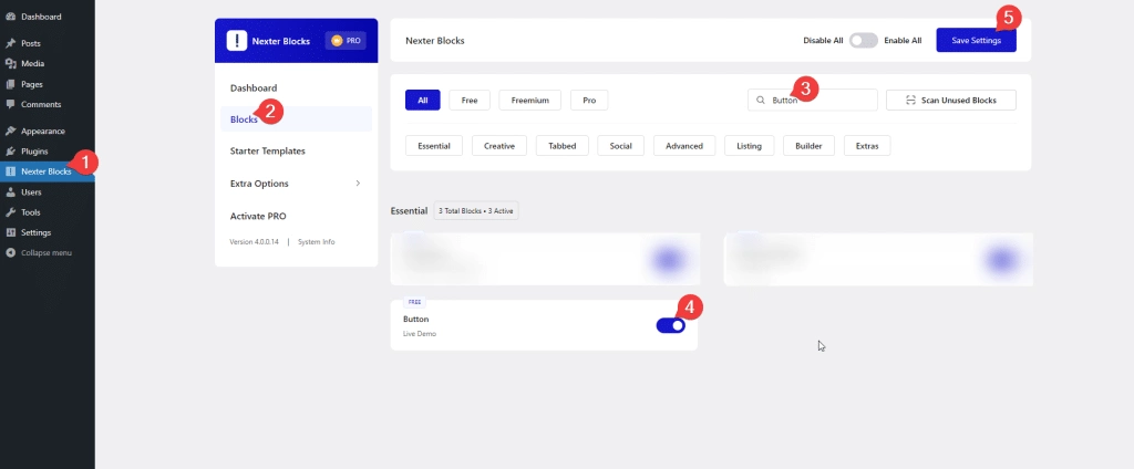 How to Add Buttons in WordPress? 1 button activation