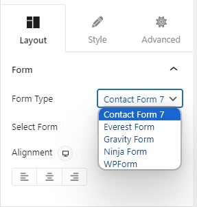 Form type Content Form 7