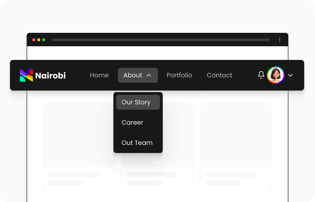 Horizontal WordPress dropdown menu with a submenu expanded under a parent item