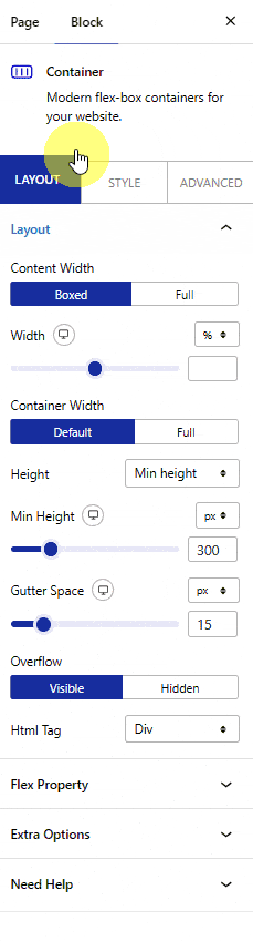 How to Add Parallax Effect to a Container in WordPress? 1 container scroll parallax new
