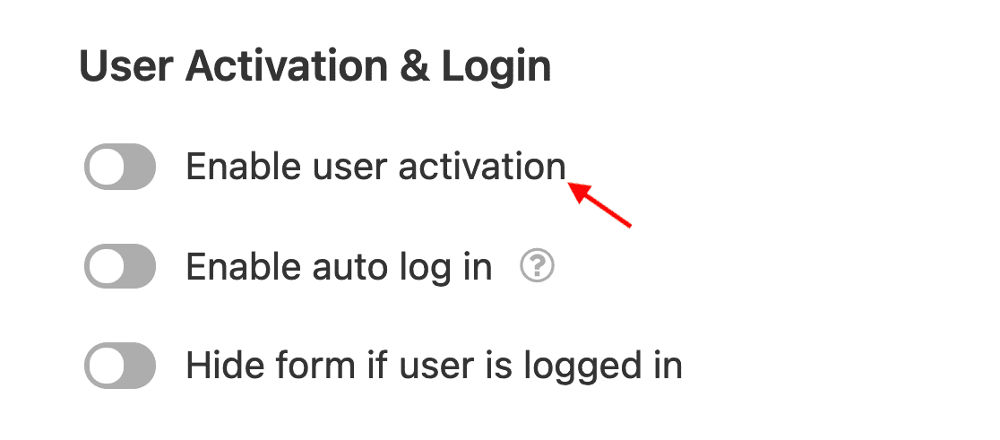 Registration plugin settings with the email activation option turned on