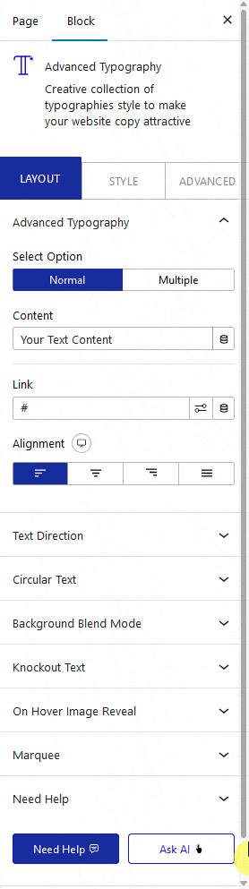 advanced typography knockout text gif