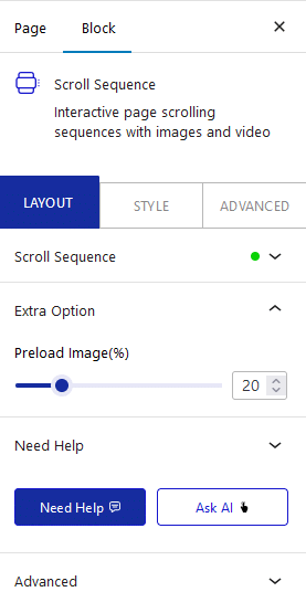 How to Add an Image Scroll Sequence in WordPress? 3 scroll sequence extra option