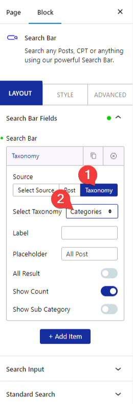 How to Search by Post Category in WordPress? 1 searchbar select