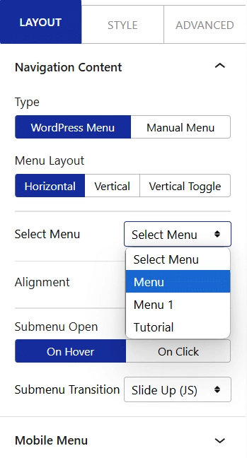 Add the Navigation Menu