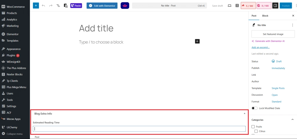 Estimated reading time