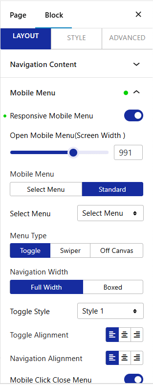 Mobile Menu