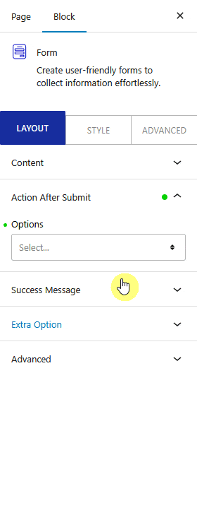 form action after submit activecampaign