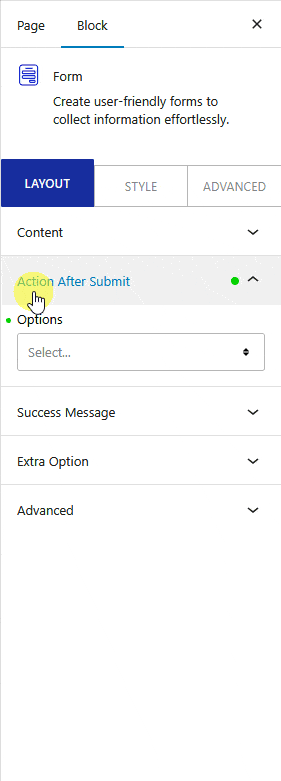 form action after submit mailchimp