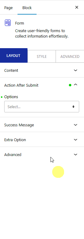 form action after submit mailerlite