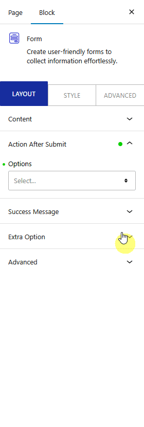 form action after submit slack