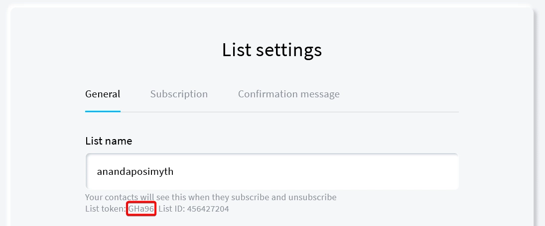 getresponse list token 2
