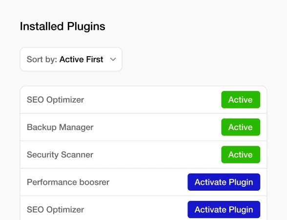 Display Active Plugins First