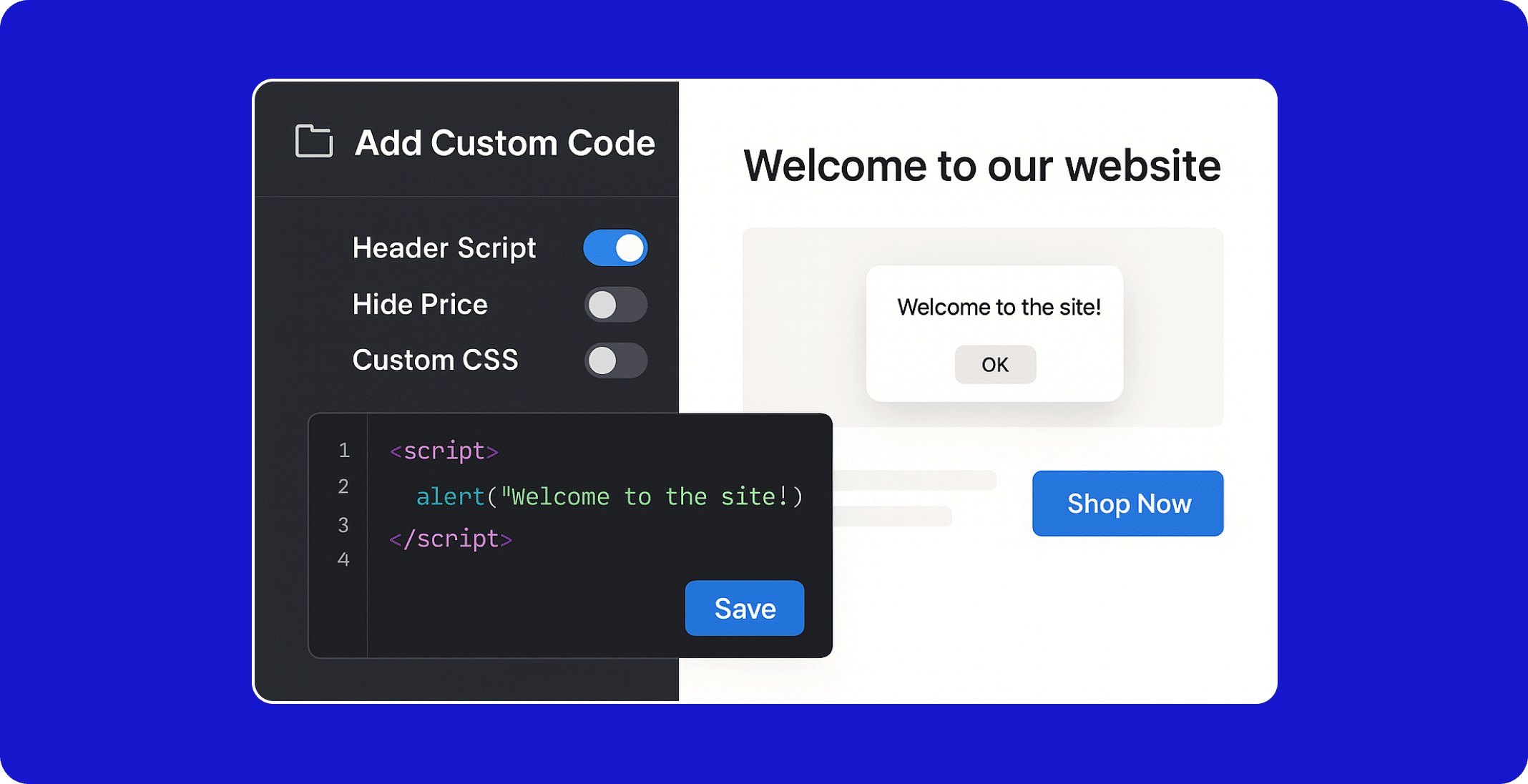 custome code snippet 1