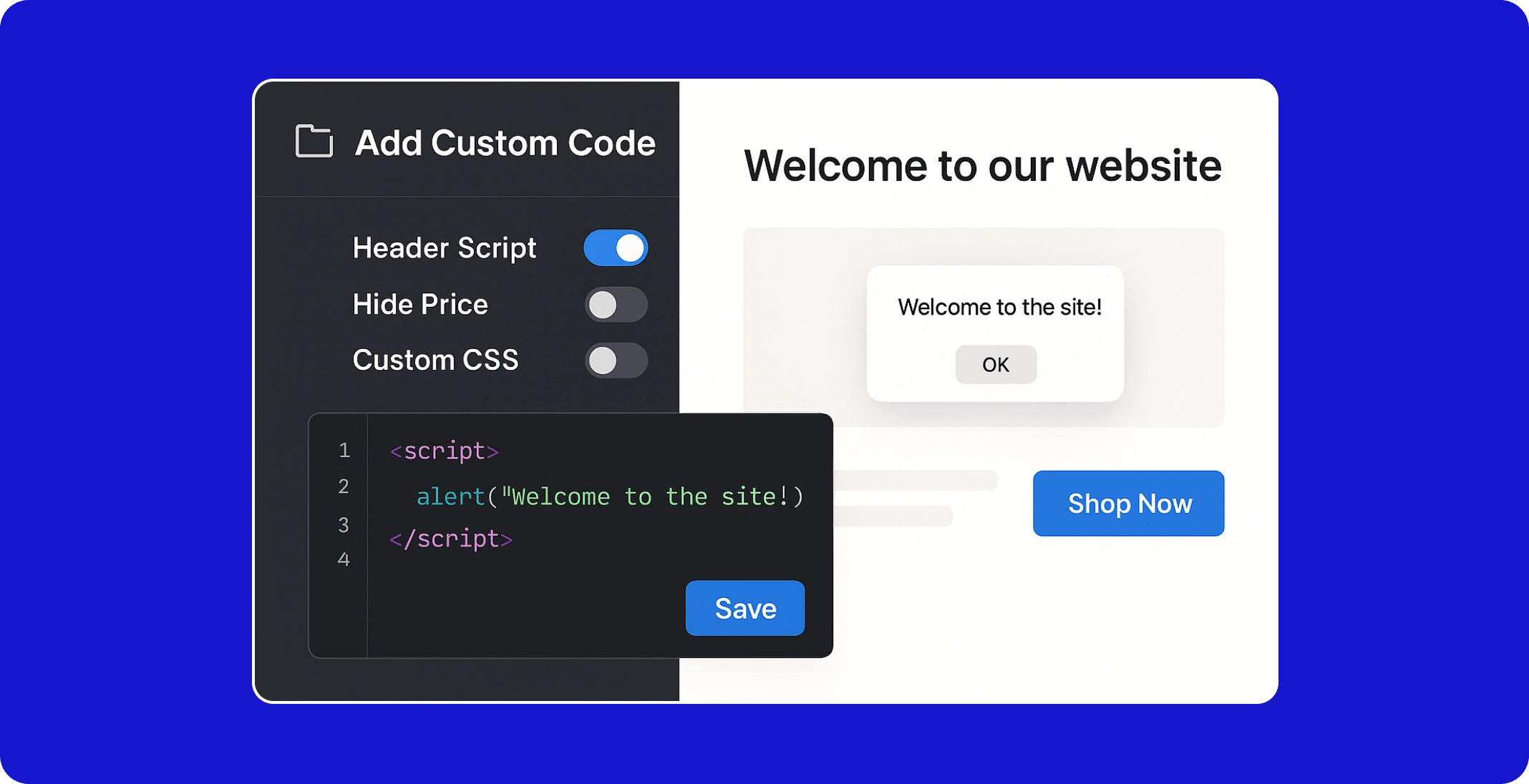 custome code snippet 1