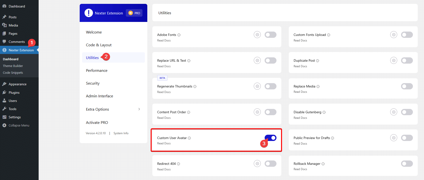 enable custom user avatar