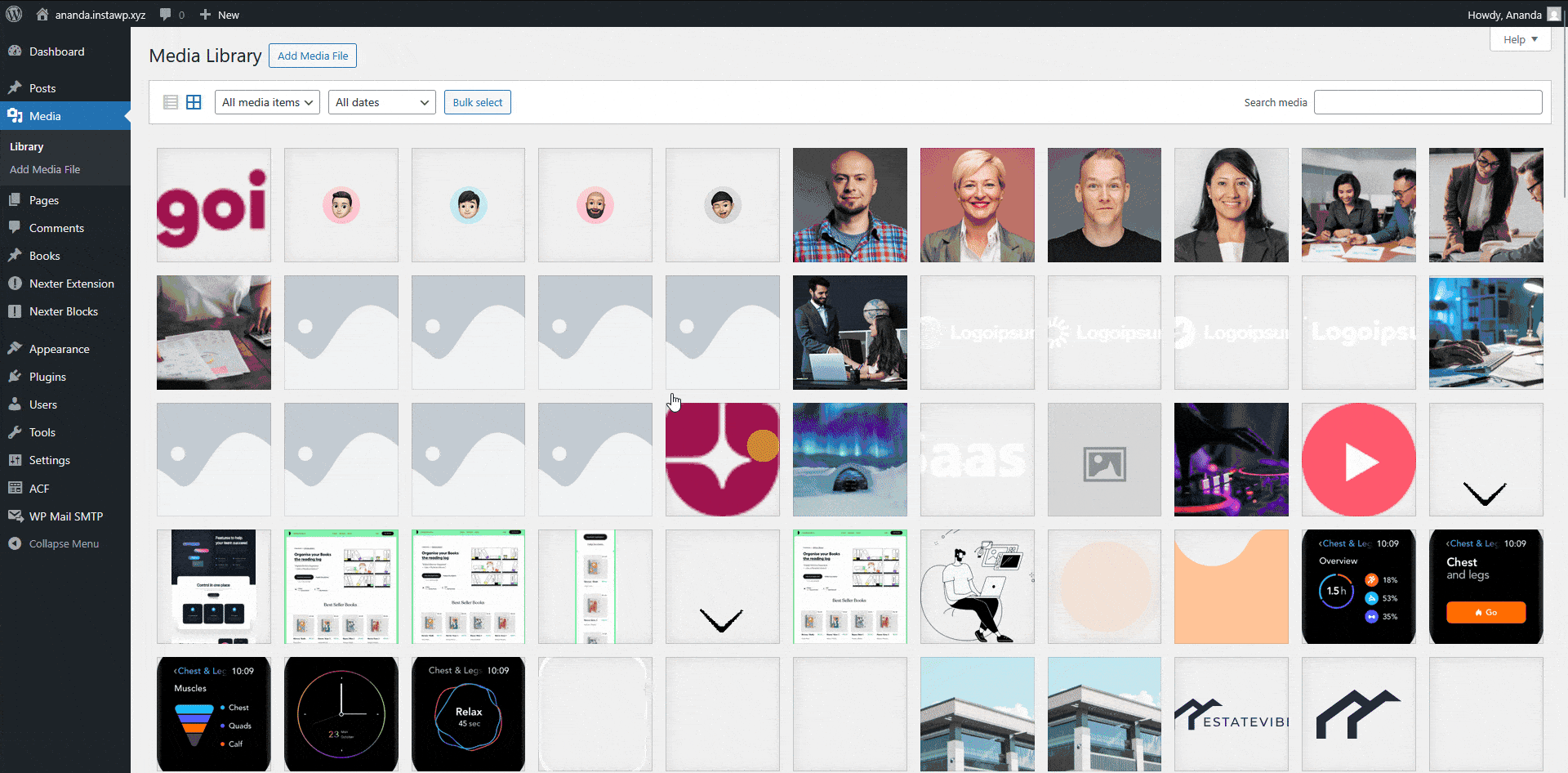 replace media grid view