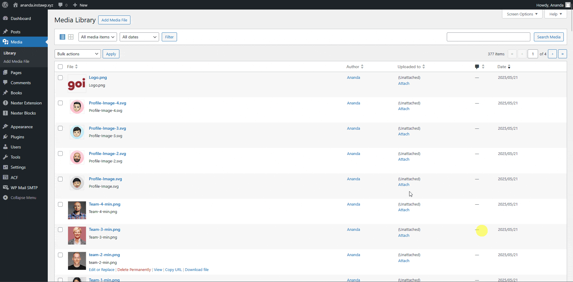 replace media list view