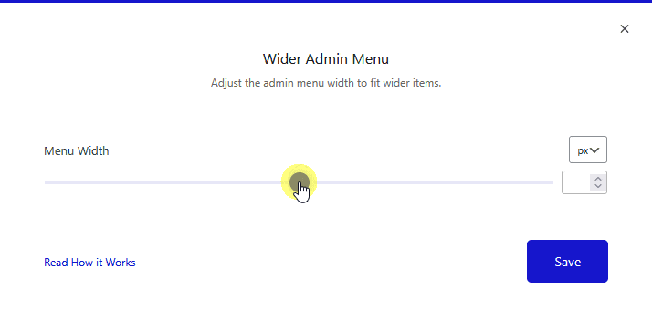 wider admin menu popup