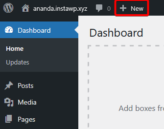 wp admin bar new button