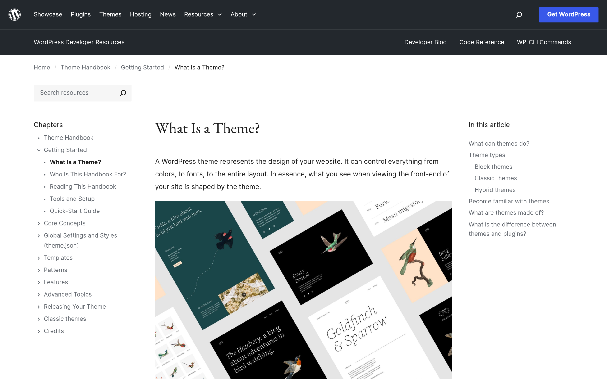 WordPress.org developer documentation defining block themes