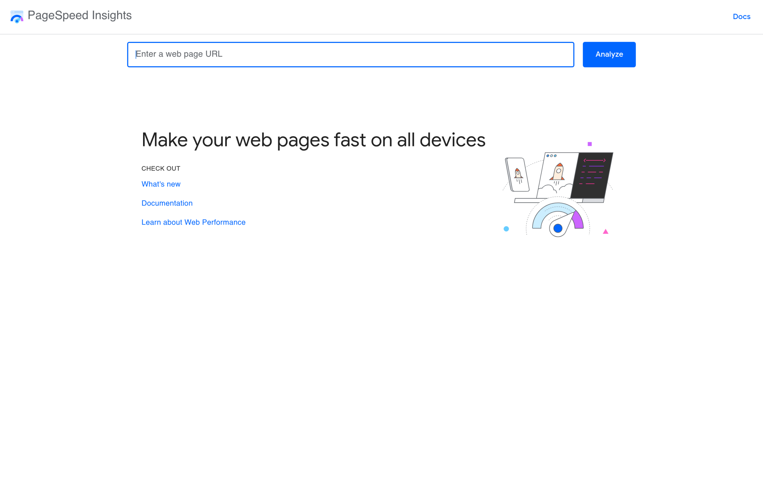 PageSpeed Insights tool used to test WordPress Core Web Vitals
