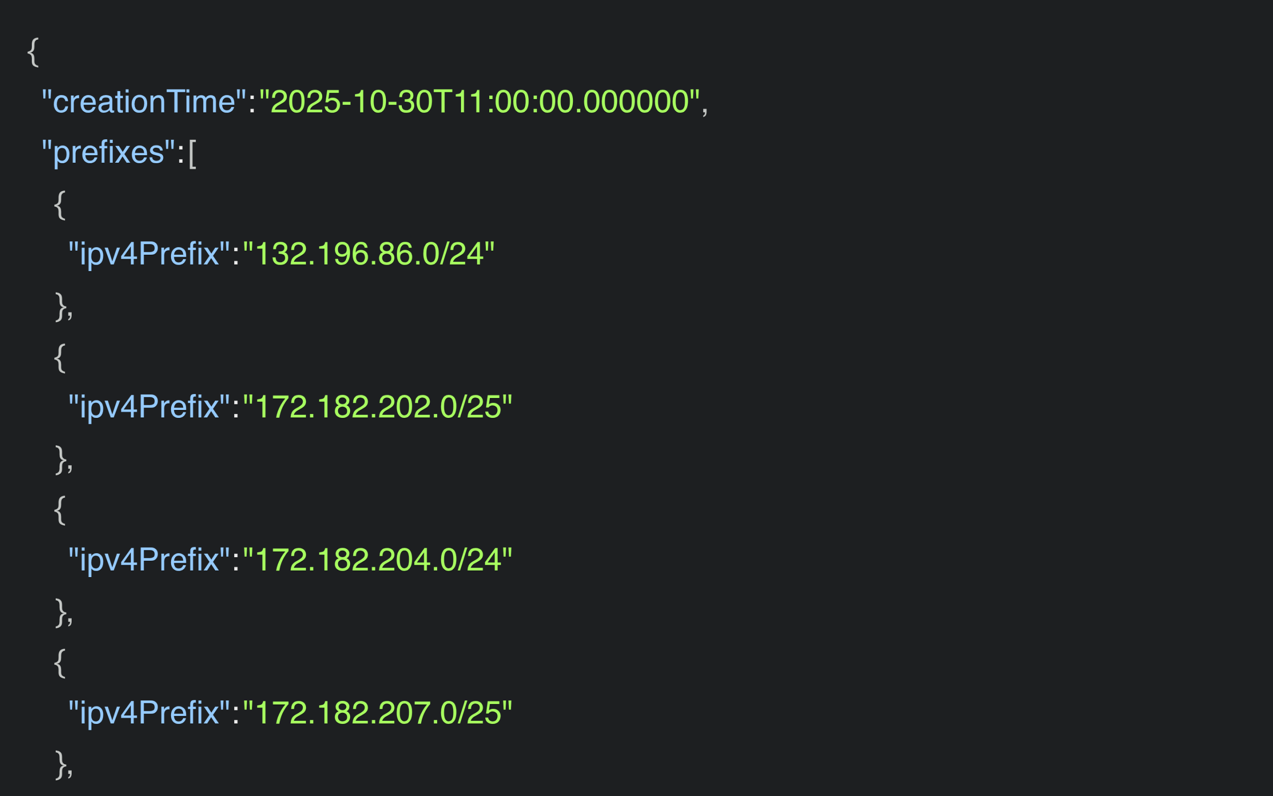 OpenAI gptbot.json file publishing GPTBot IP address ranges