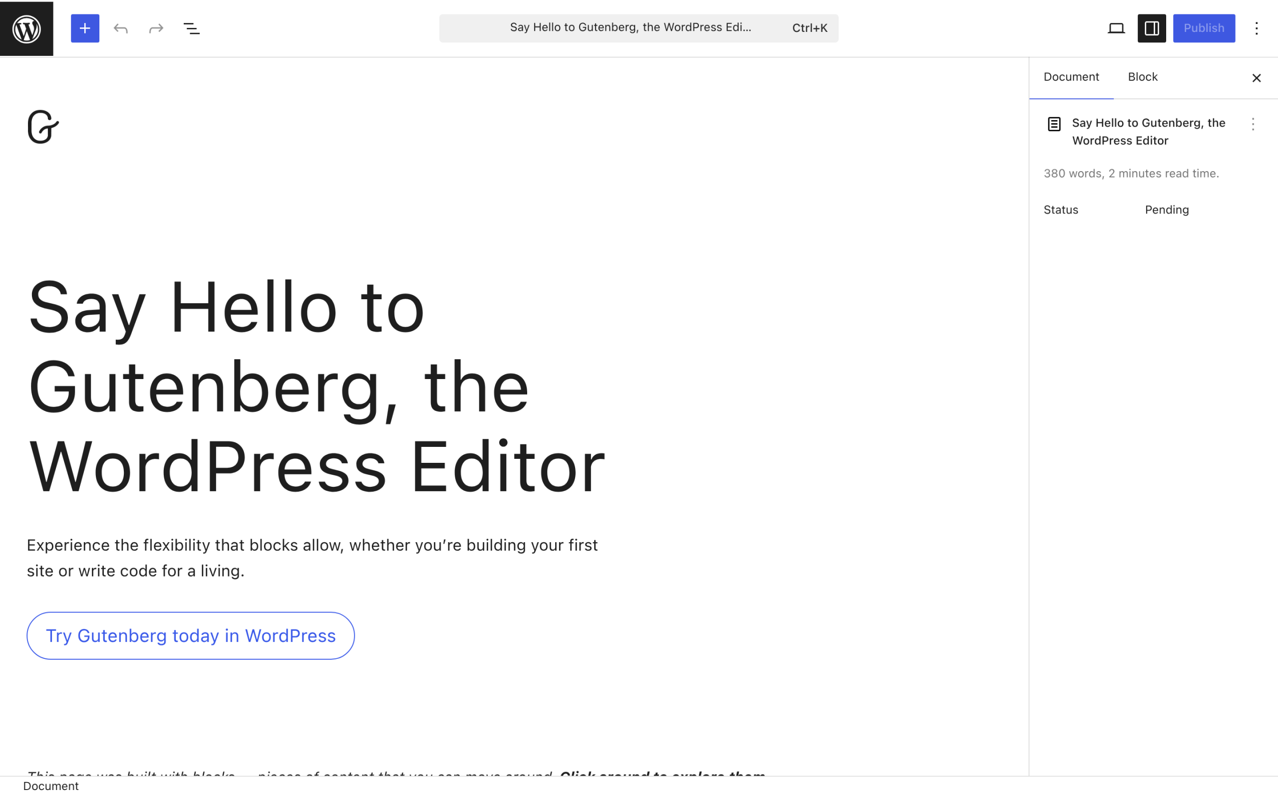 WordPress Gutenberg block editor project page
